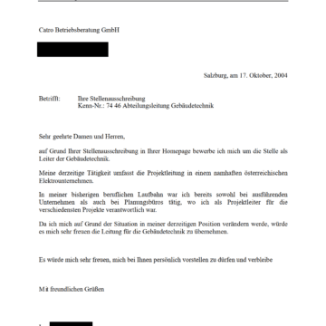 Bewerbung bei einem Betriebsberatungsunternehmen – trotz allem!