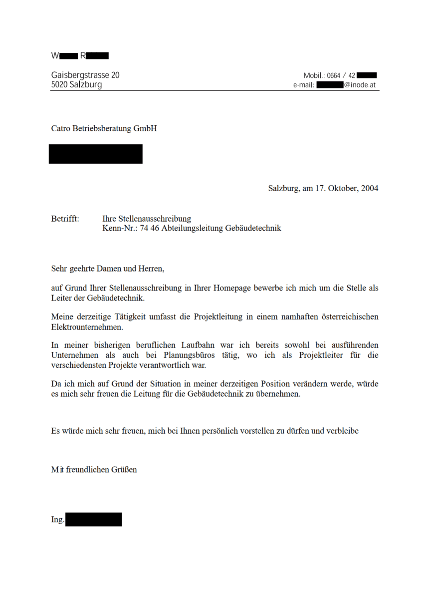 Bewerbung bei einem Betriebsberatungsunternehmen – trotz allem!