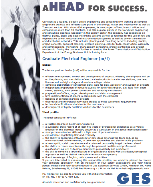 2009-11-02-Stellenausschreibung-GES Eine neue Bewerbungsoffensive