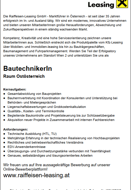 Noch ein Bewerbungsversuch