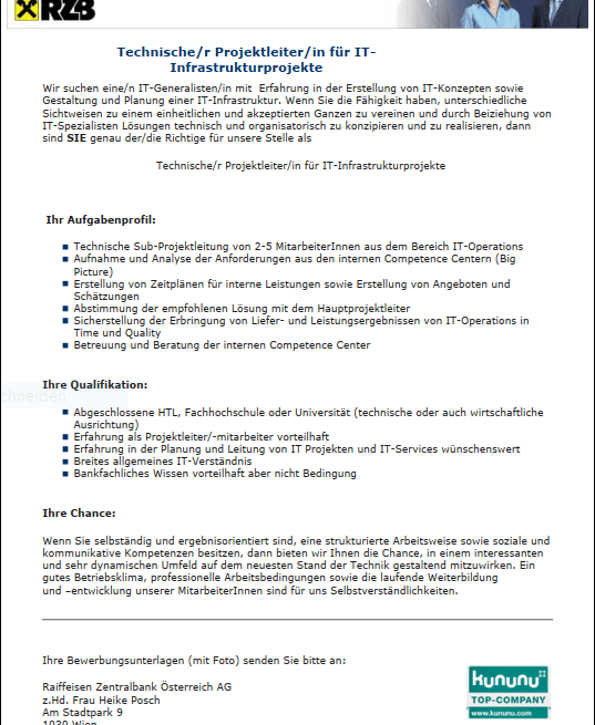 Noch eine letzte Bewerbung in diesem Jahr!