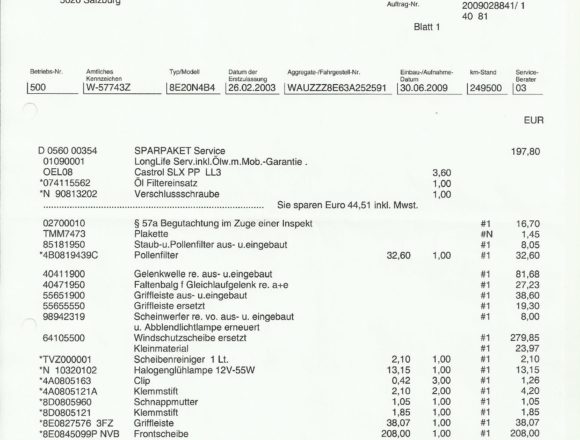 Jährliche KFZ-Begutachtung